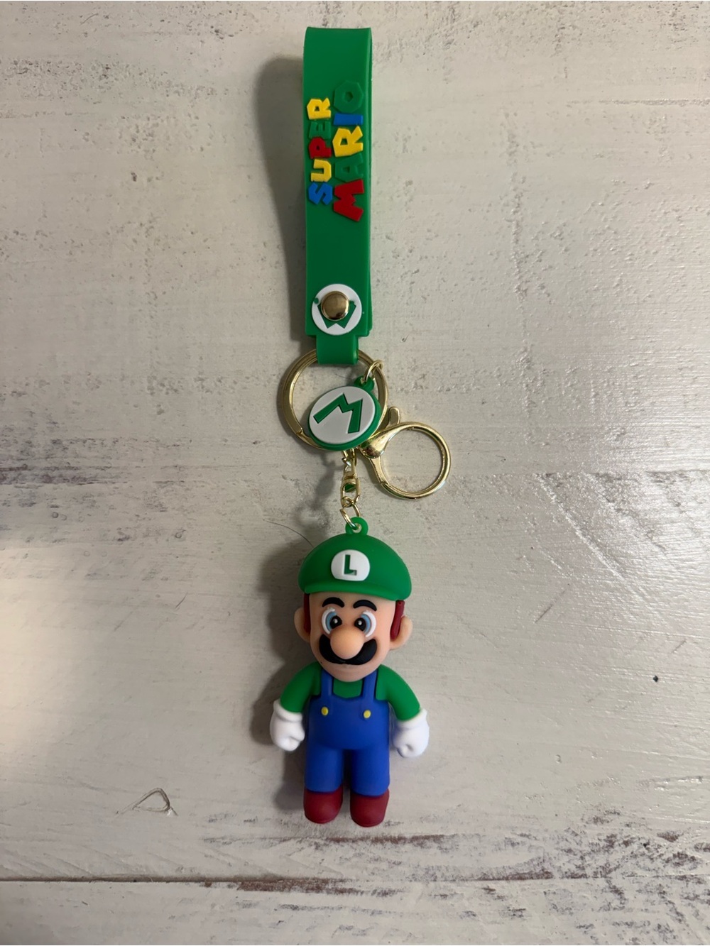 Luigi Inspired Wrist Strap Keychain Gaming Character Collectible
